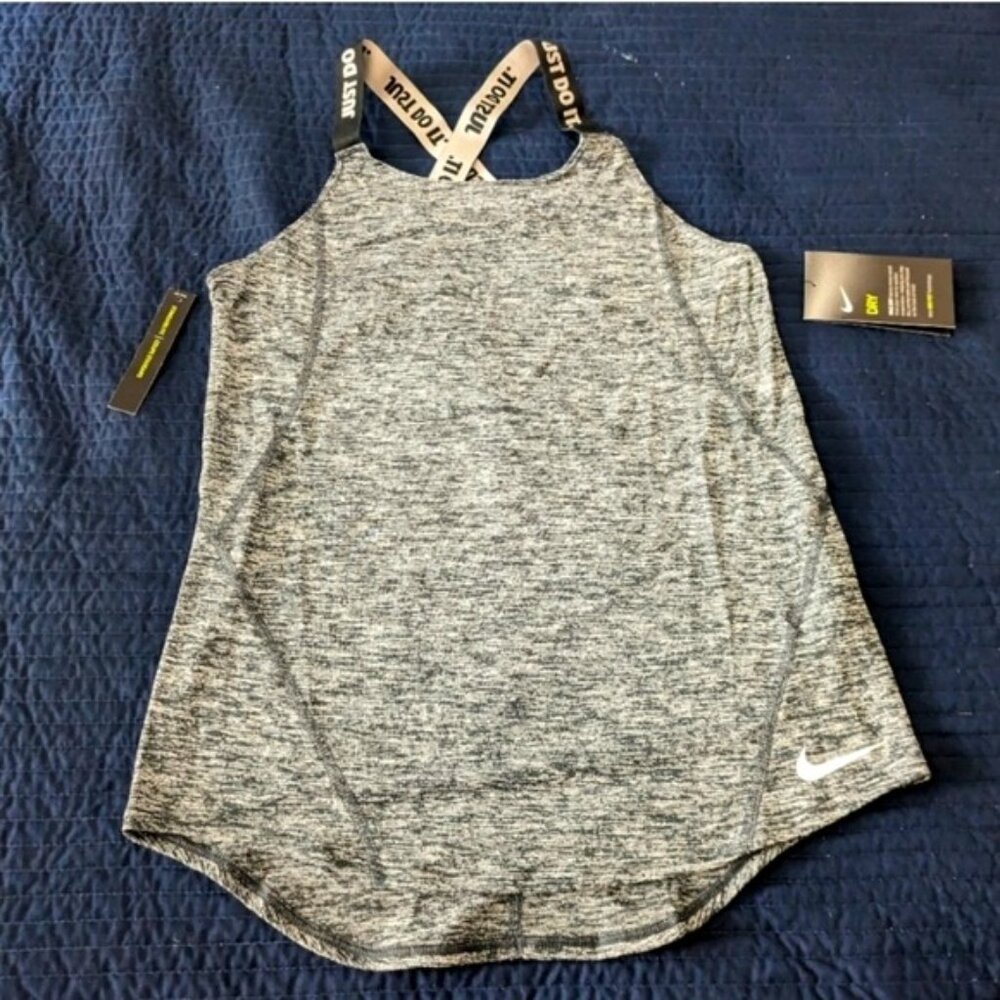 Nike Dri FIT Elastika Training Tank Top Youth  Small Girl Grey NWT 112025 - Picture 2 of 9